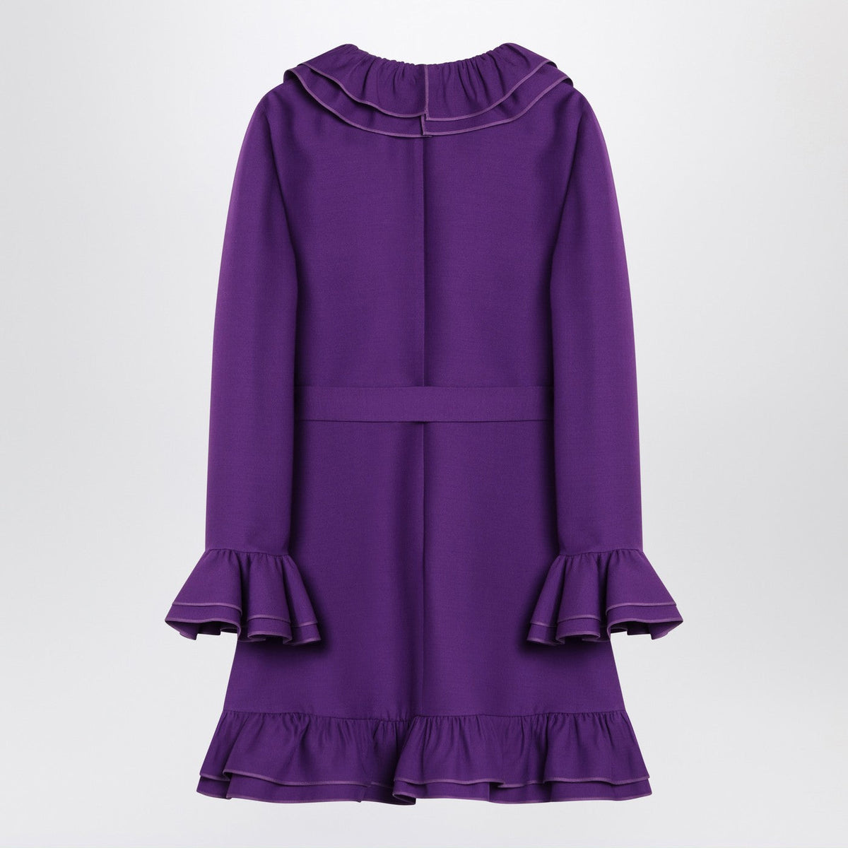 Valentino Purple Wool And Silk Mini Dress Women VALENTINO
