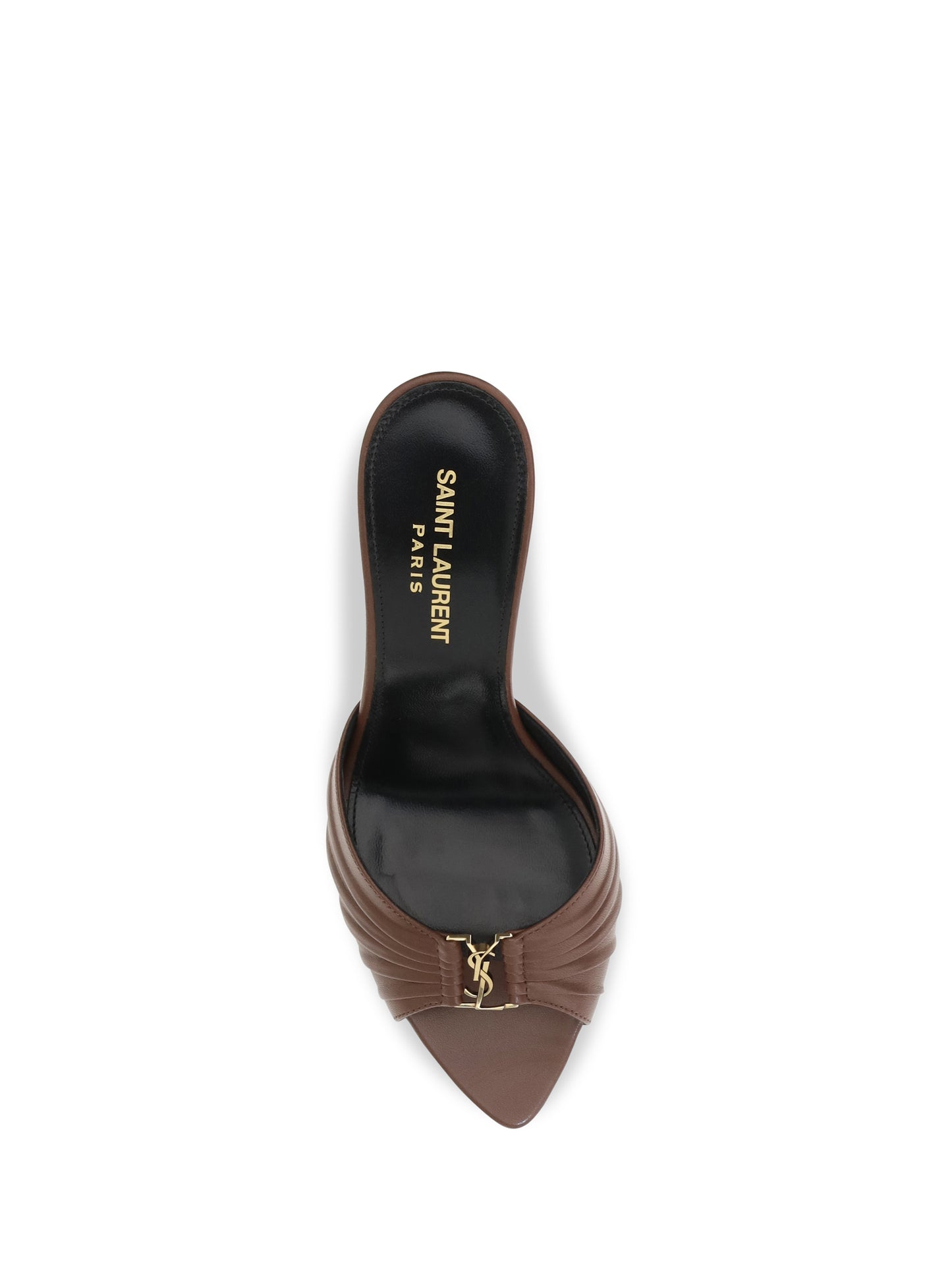 Saint Laurent Women Babylone Smooth Leather Mules SAINT LAURENT