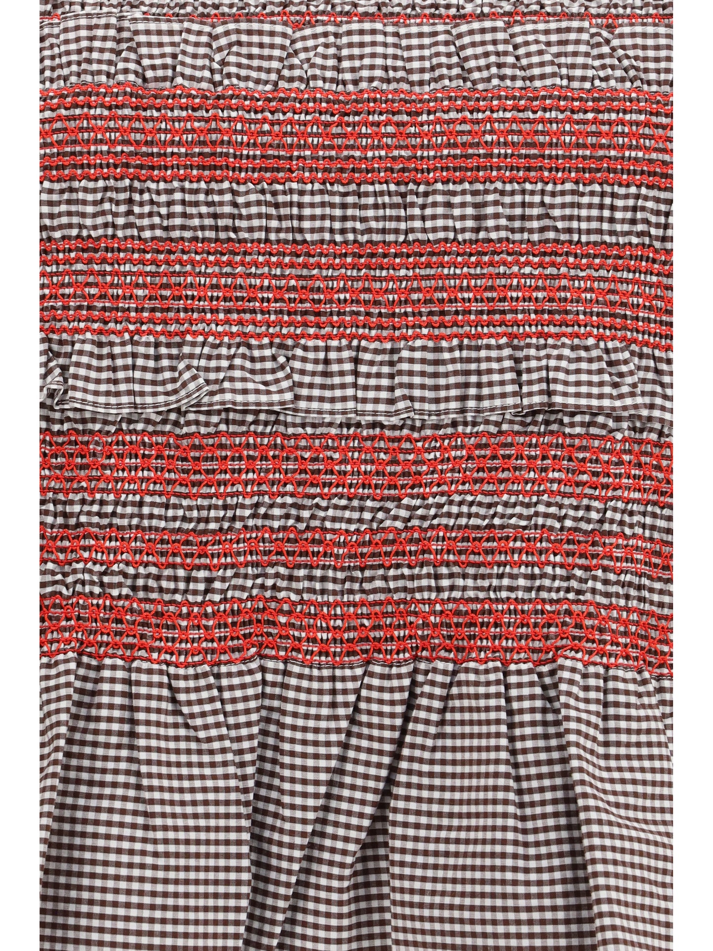 Ganni Women Elastic Printed Top With Ruching And Side Ties GANNI