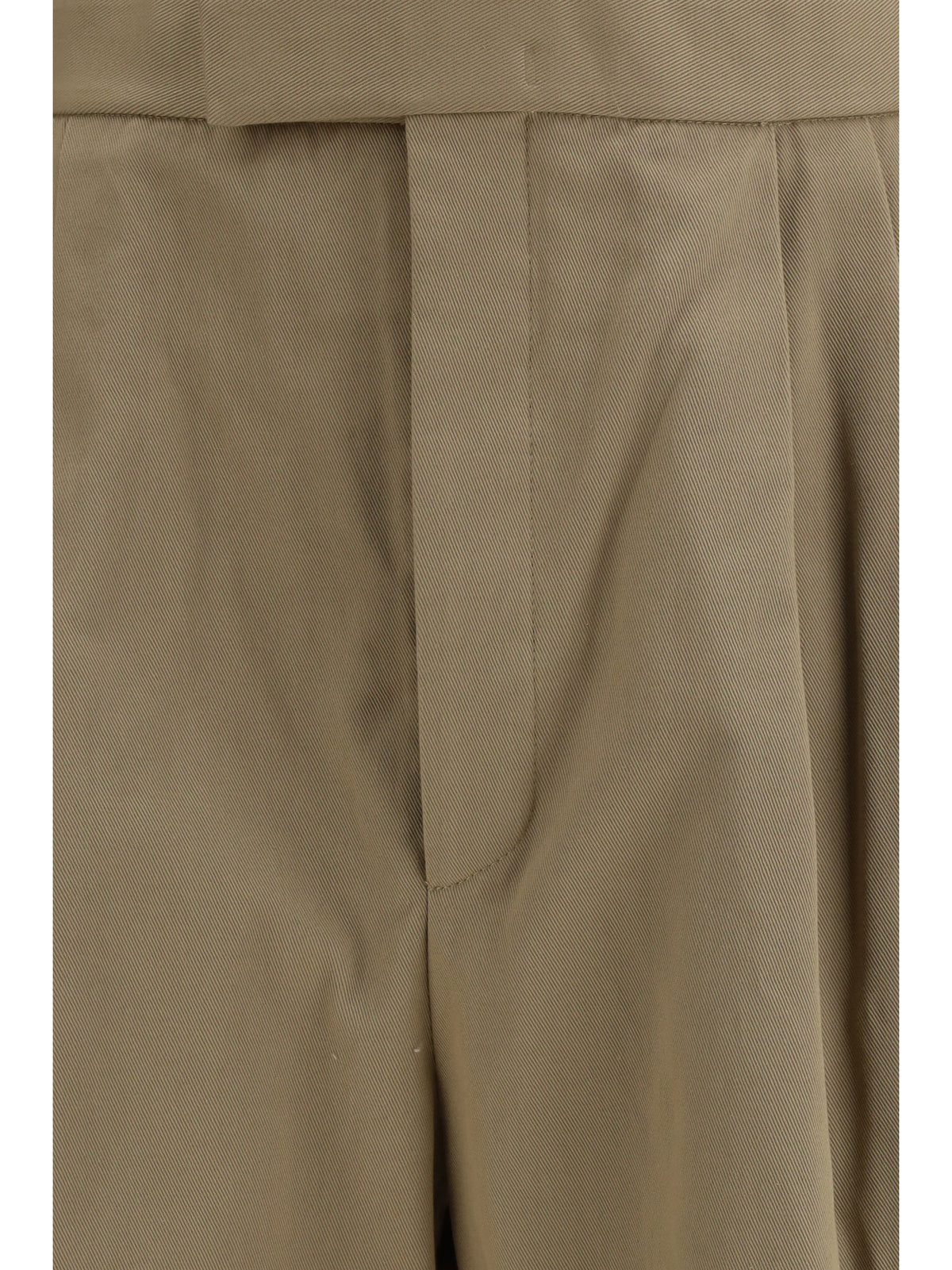 Thom Browne Men Cotton Gabardine Pants With Double Pleats THOM BROWNE