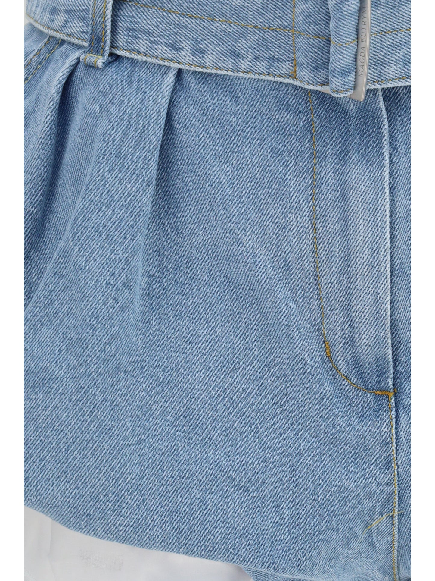 Magda Butrym Women Flared Denim Shorts With Undershorts MAGDA BUTRYM