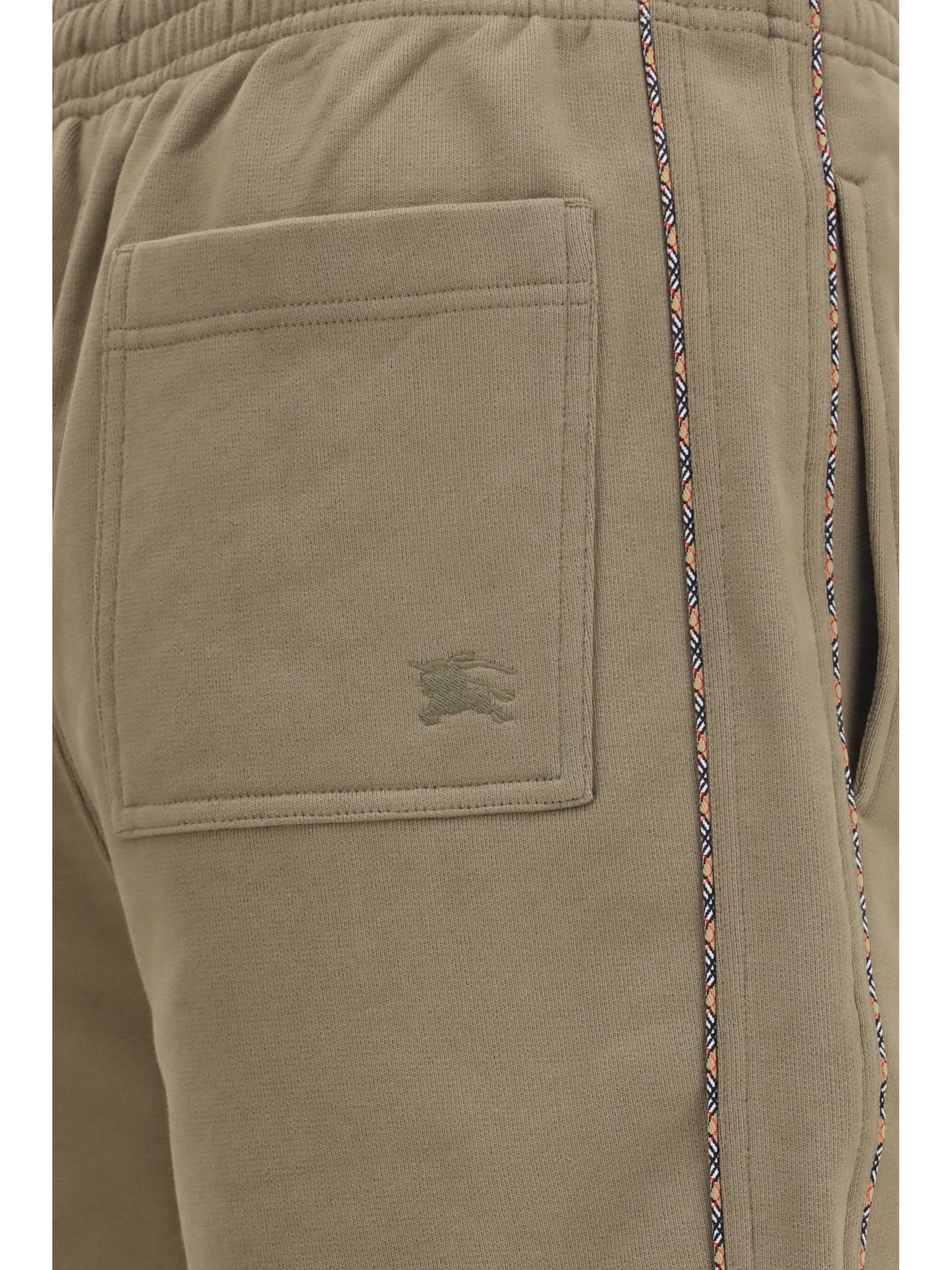 Burberry Men Cotton Shorts With Check Trims BURBERRY