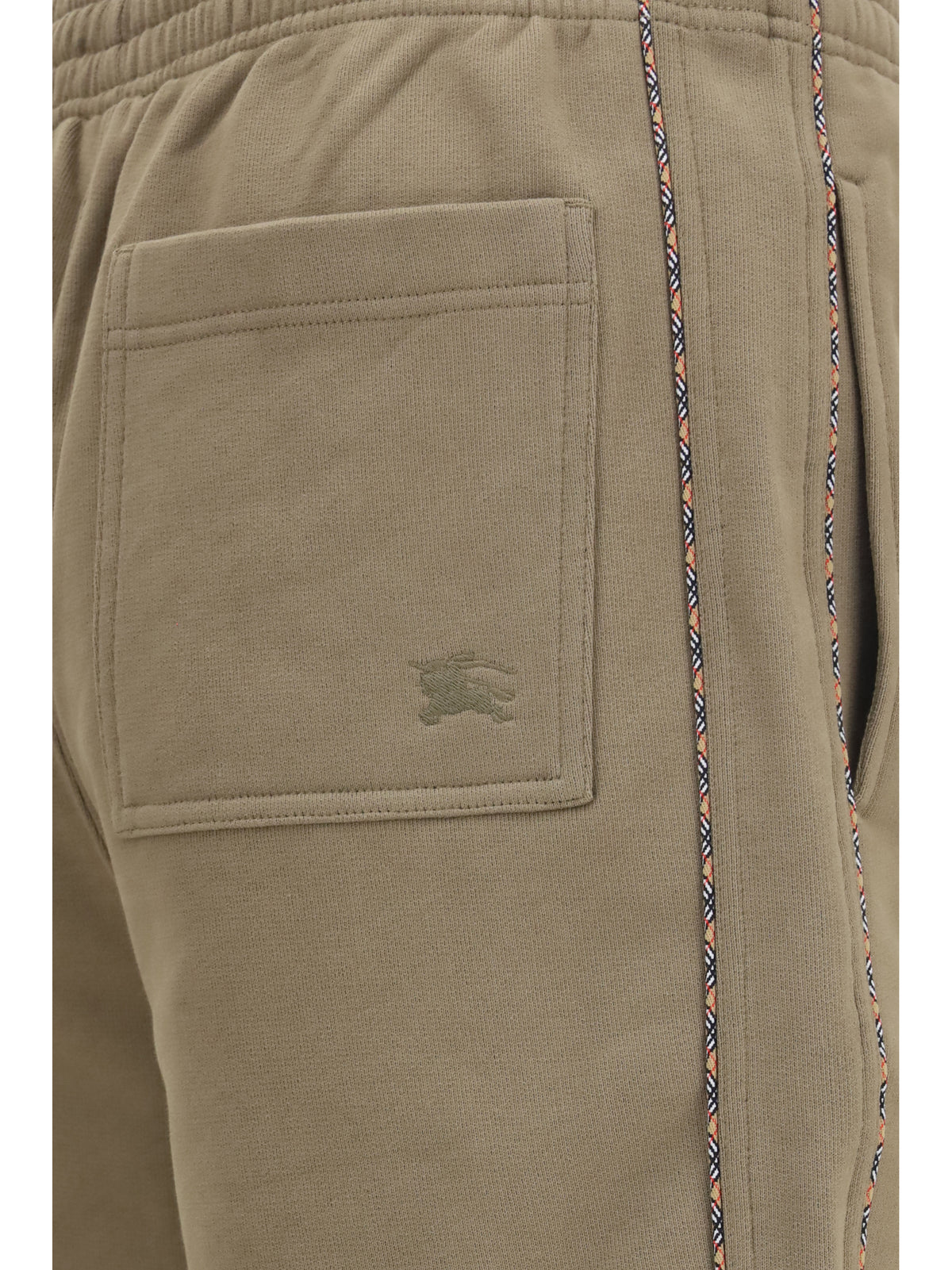 Burberry Men Cotton Shorts With Check Trims BURBERRY