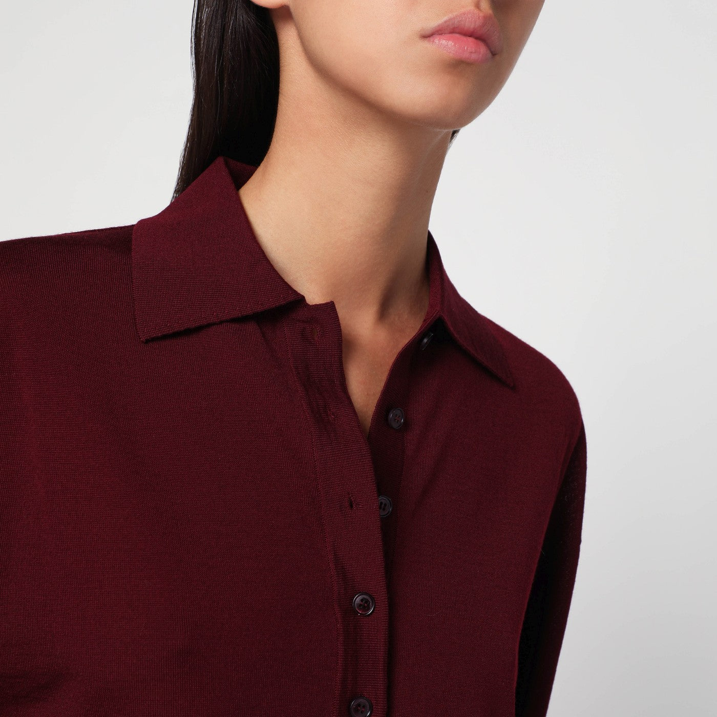 Stella Mccartney Layered Bordeaux Wool Polo Women STELLA MCCARTNEY