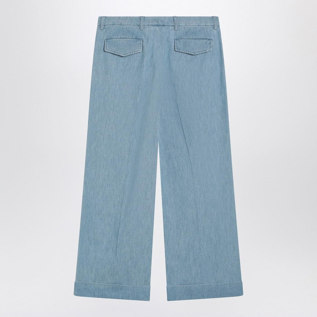 Valentino Light Blue Wide Jeans With Cuff Men Men VALENTINO