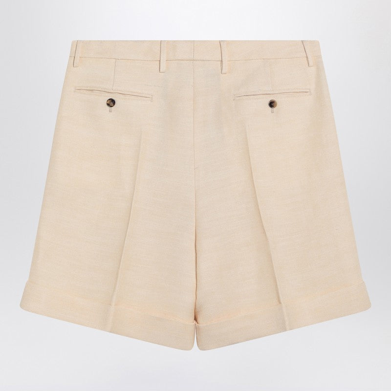 Valentino Butter-Coloured Bermuda Shorts With Turn-Ups Men VALENTINO