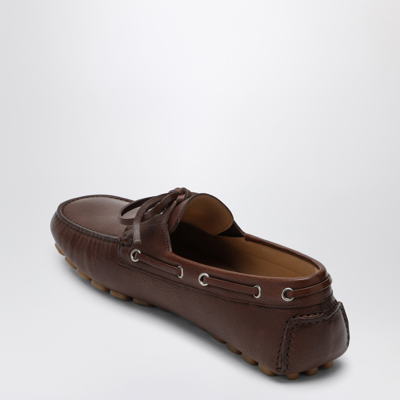 Valentino Garavani Brown Leather Moccasin Driver Fantaway Men VALENTINO GARAVANI