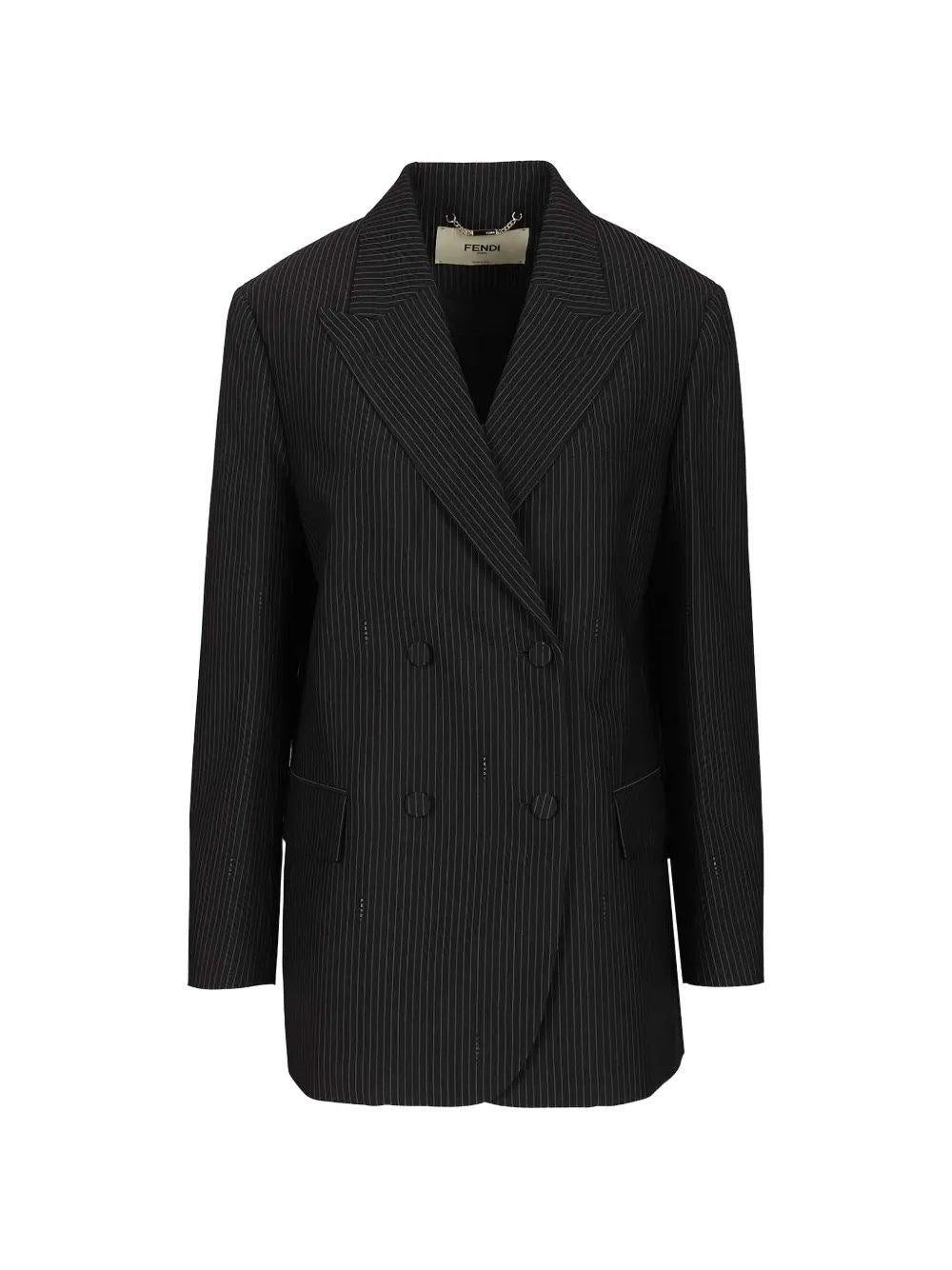 Fendi Women Pinstriped Wool Blazer FENDI