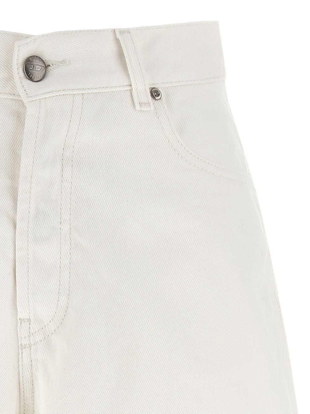 Diesel Women White Cotton Denim Shorts DIESEL