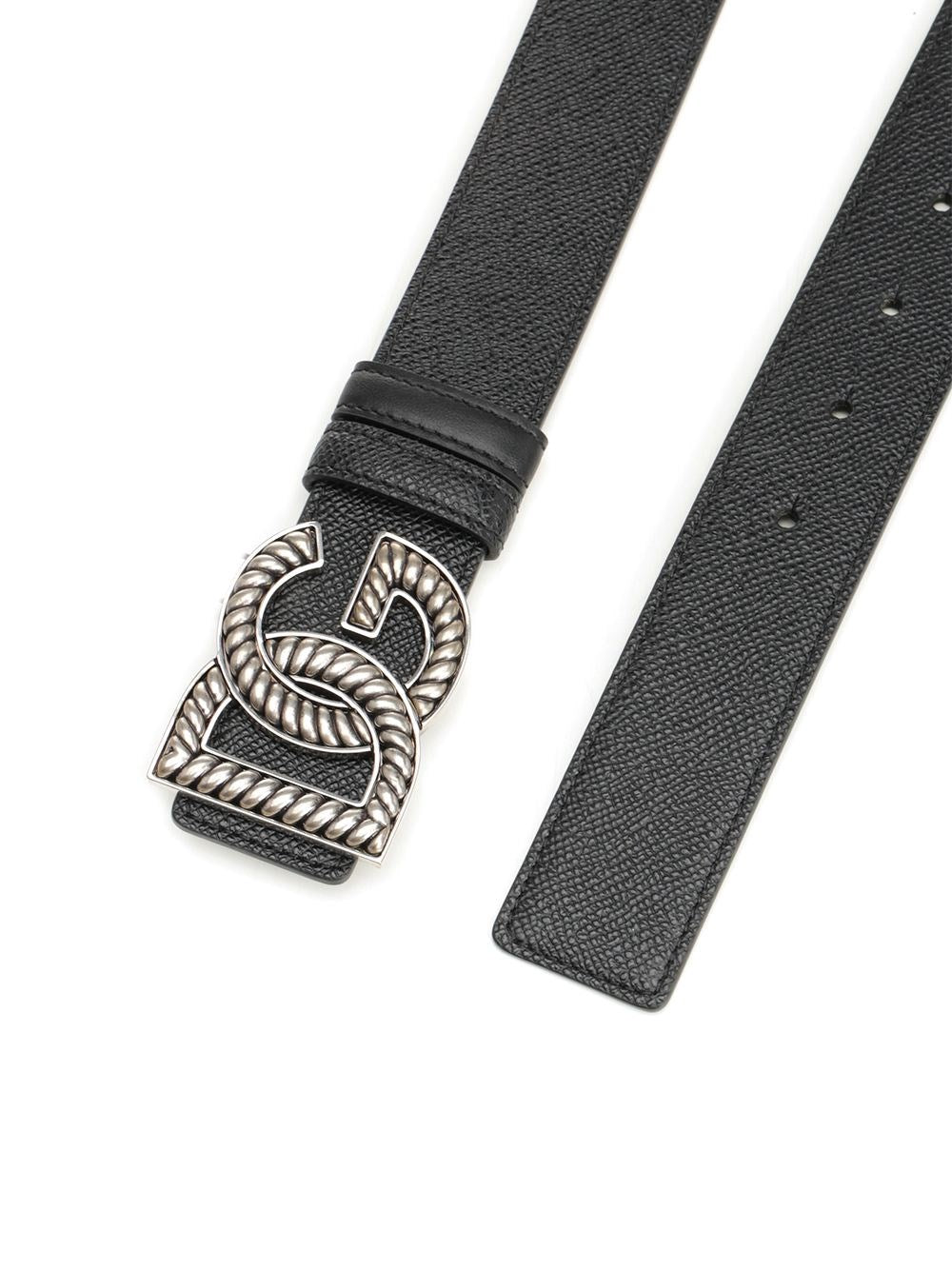 Dolce & Gabbana Men Black Calfskin Belt DOLCE & GABBANA