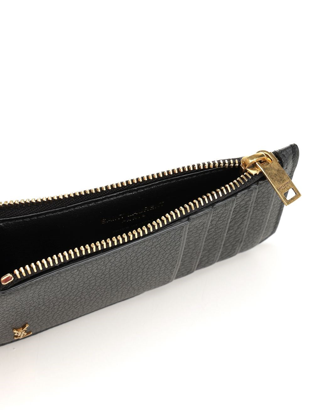 Saint Laurent Men "Tiny Cassandre Fragments" Zip-Around Card Holder SAINT LAURENT