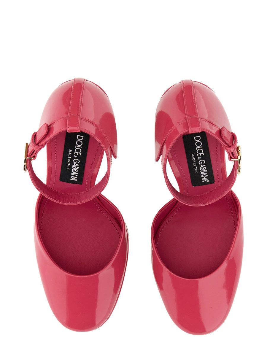 Dolce & Gabbana Women Glossy Leather Platform Pumps DOLCE & GABBANA
