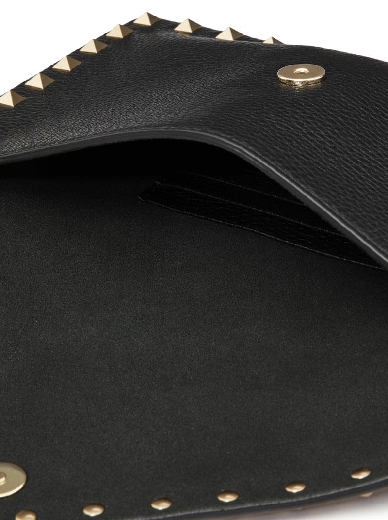 Valentino Garavani Women Rockstud Pouch In Garnet Calfskin VALENTINO GARAVANI