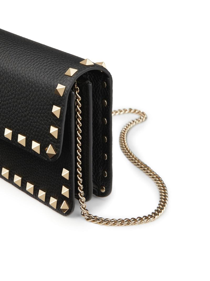 Valentino Garavani Women Rockstud Chain Pouch In Garnet Calfskin VALENTINO GARAVANI