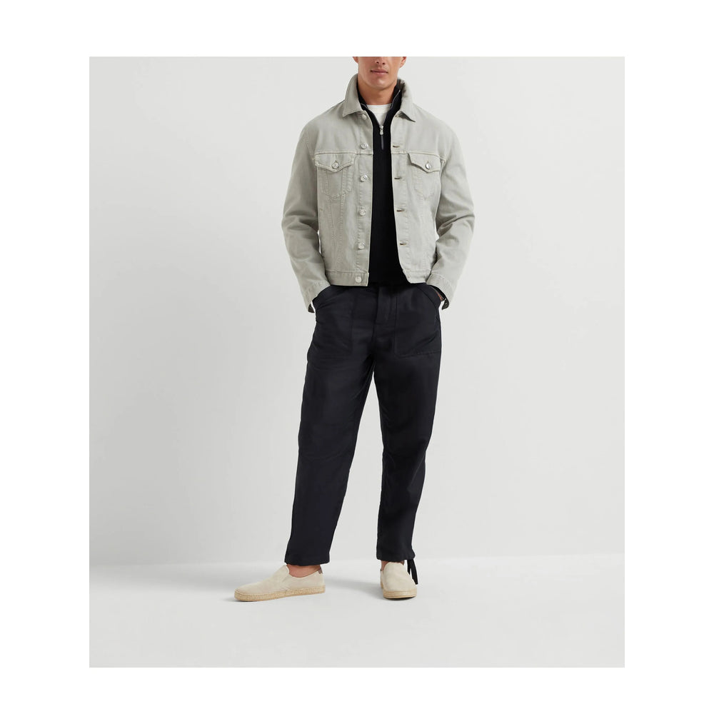 Brunello Cucinelli Grey Jackets - Denim Jackets Men BRUNELLO CUCINELLI