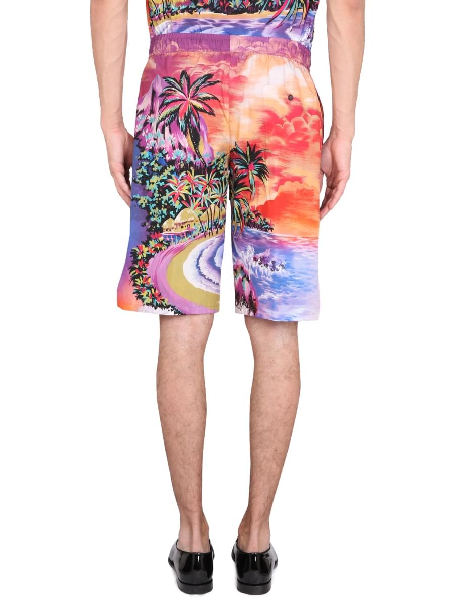 Dolce & Gabbana Men Bermuda Shorts With Hawaii Print DOLCE & GABBANA
