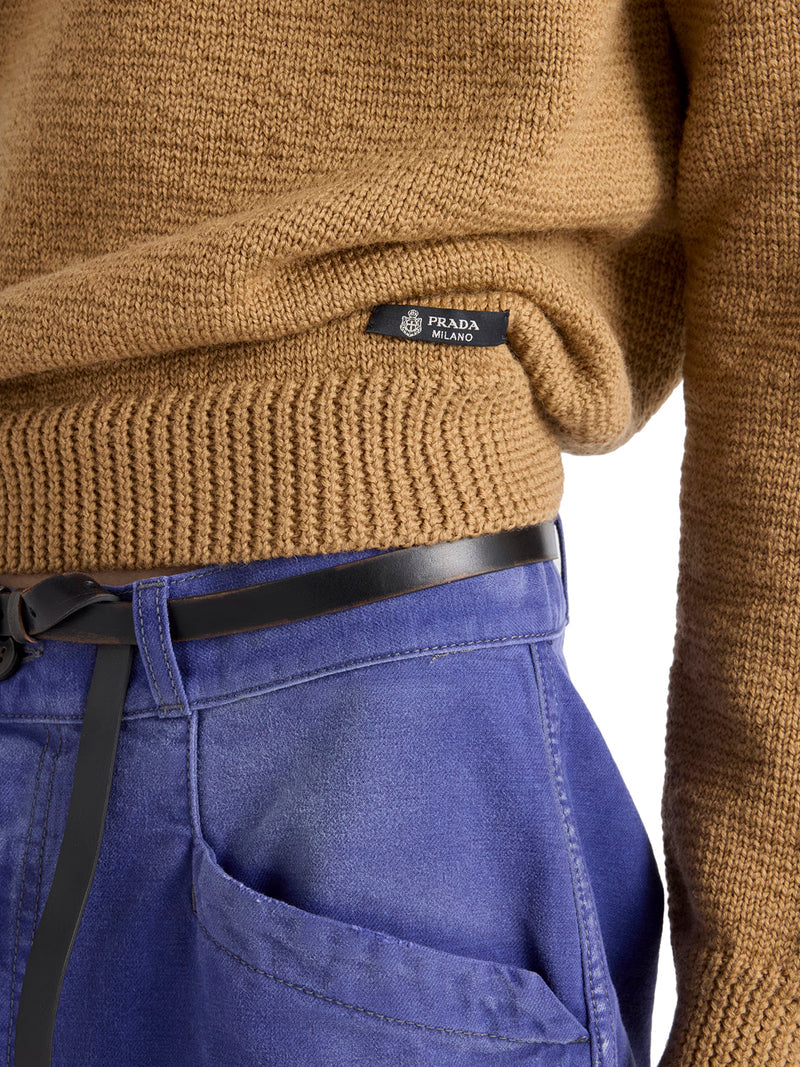 Prada Men Crew Neck Sweater In Virgin Wool PRADA