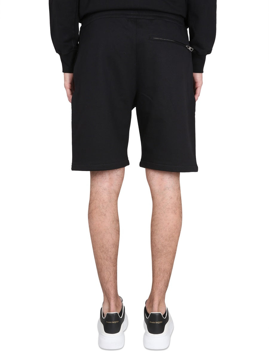Alexander Mcqueen Men Bermuda Shorts With Graffiti Logo Print ALEXANDER MCQUEEN