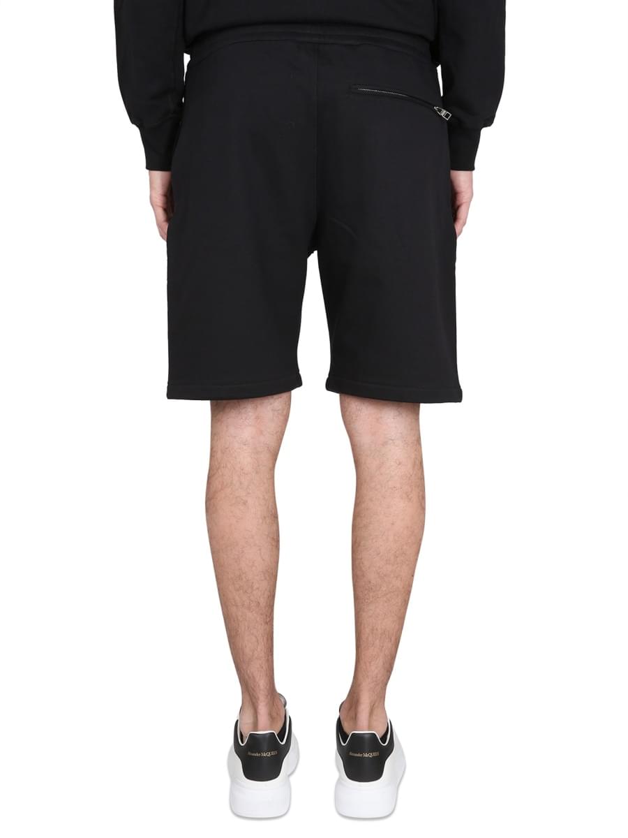 Alexander Mcqueen Men Bermuda Shorts With Graffiti Logo Print ALEXANDER MCQUEEN