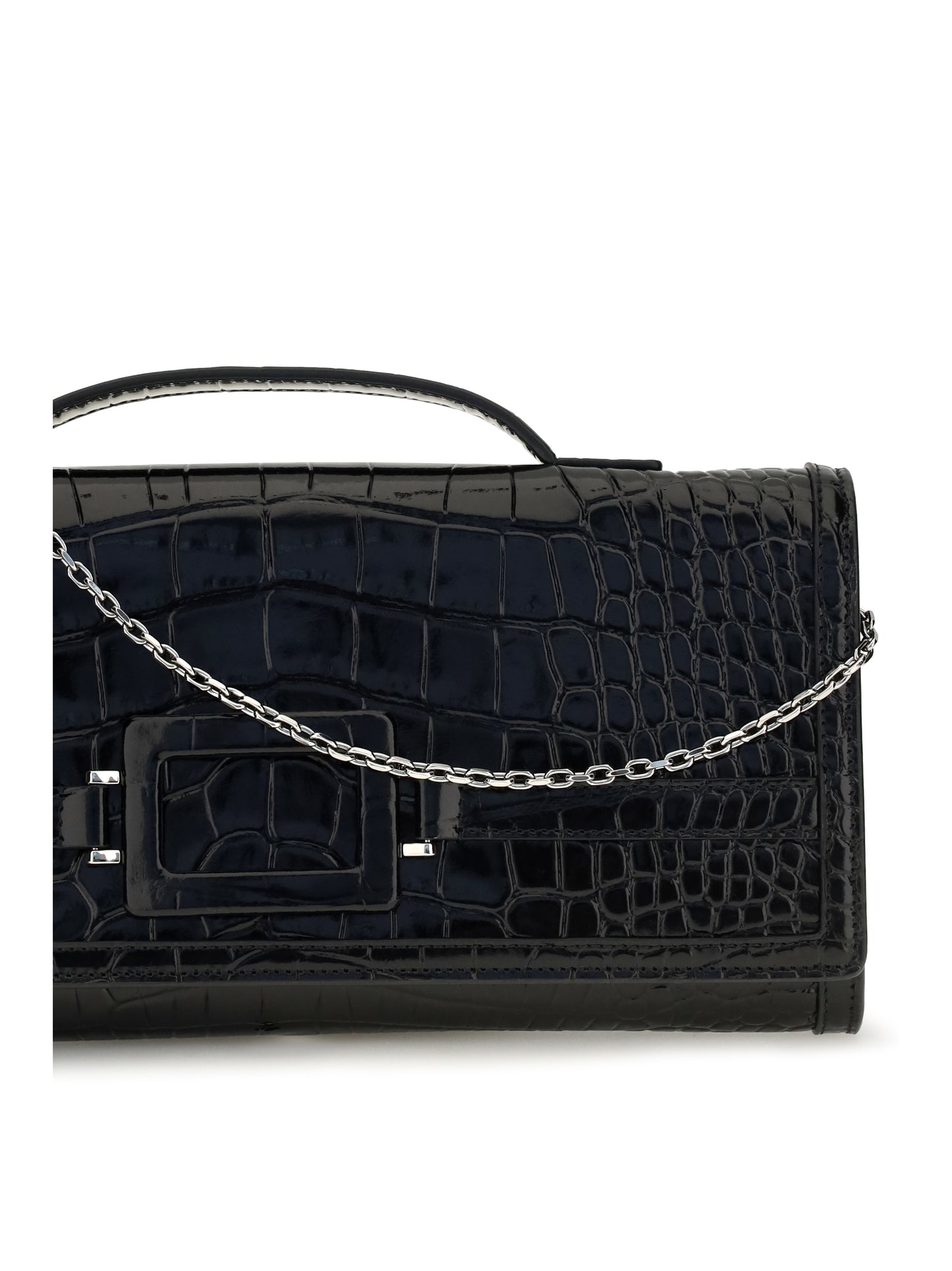 Roger Vivier Women Belle Vivier Crocodile-Effect Clutch ROGER VIVIER