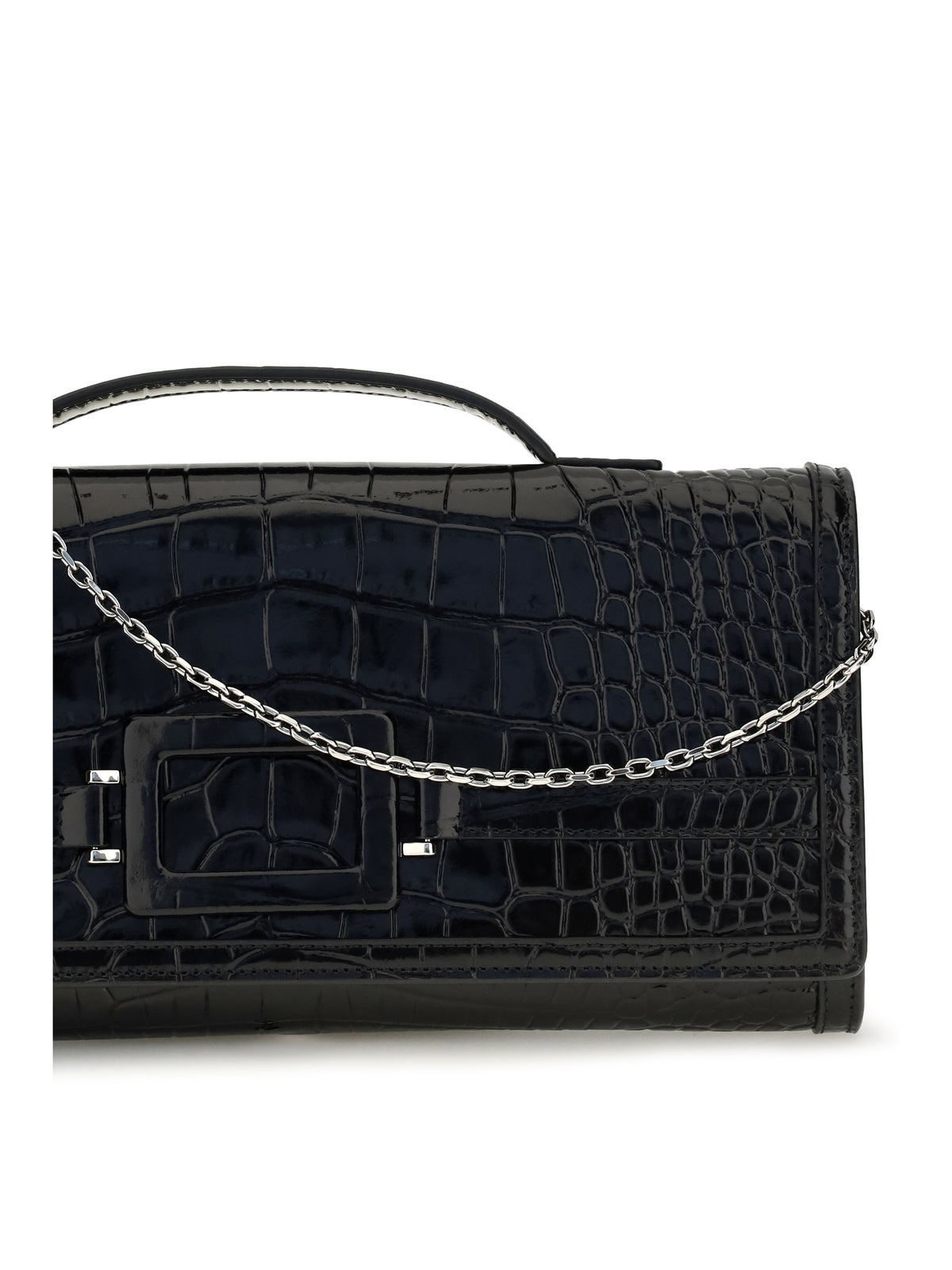 Roger Vivier Women Belle Vivier Crocodile-Effect Clutch