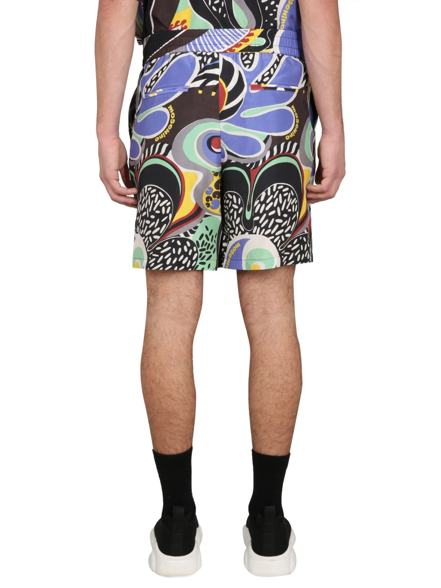Moschino Men Psychedelic Print Bermuda Shorts MOSCHINO