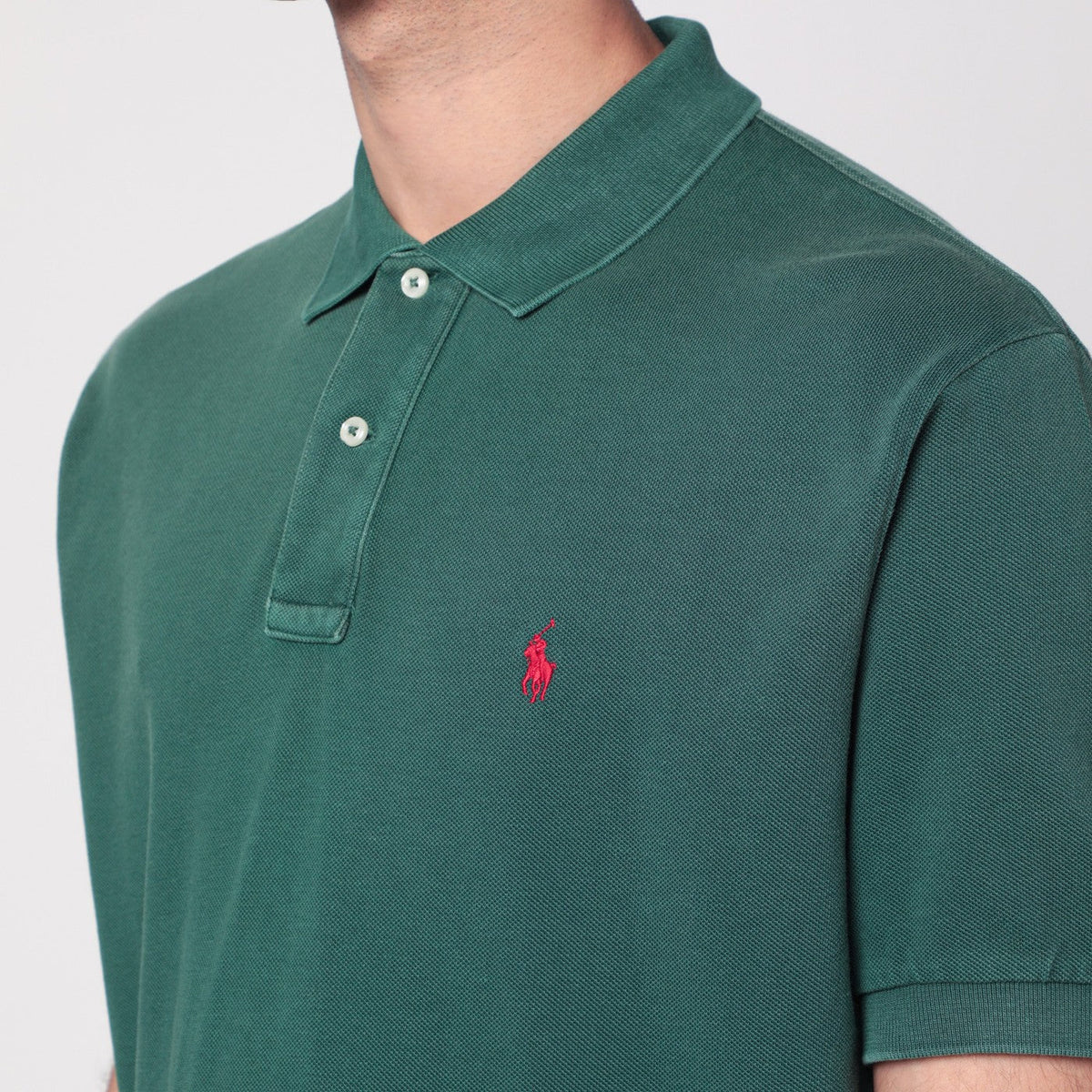 Polo Ralph Lauren Washed Forest Green Cotton Polo Men Polo Ralph Lauren