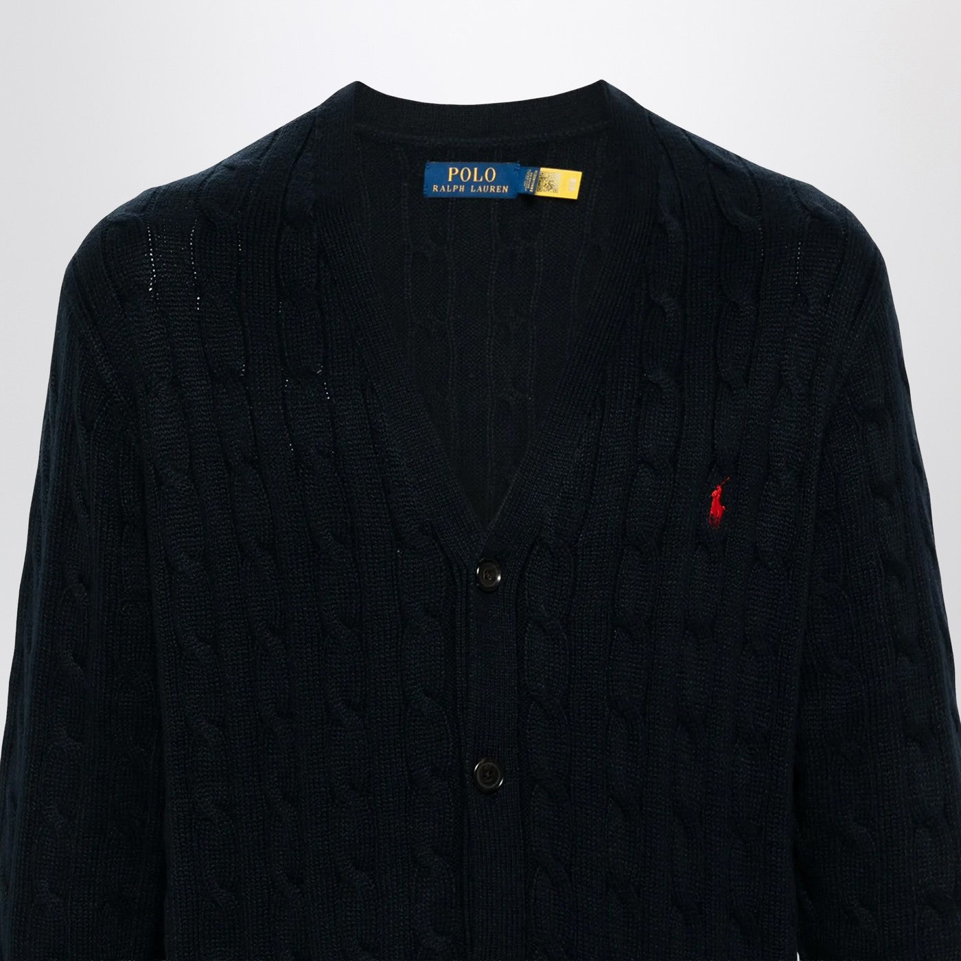 Polo Ralph Lauren Navy Blue Cable-Knit Cotton Cardigan Men Polo Ralph Lauren