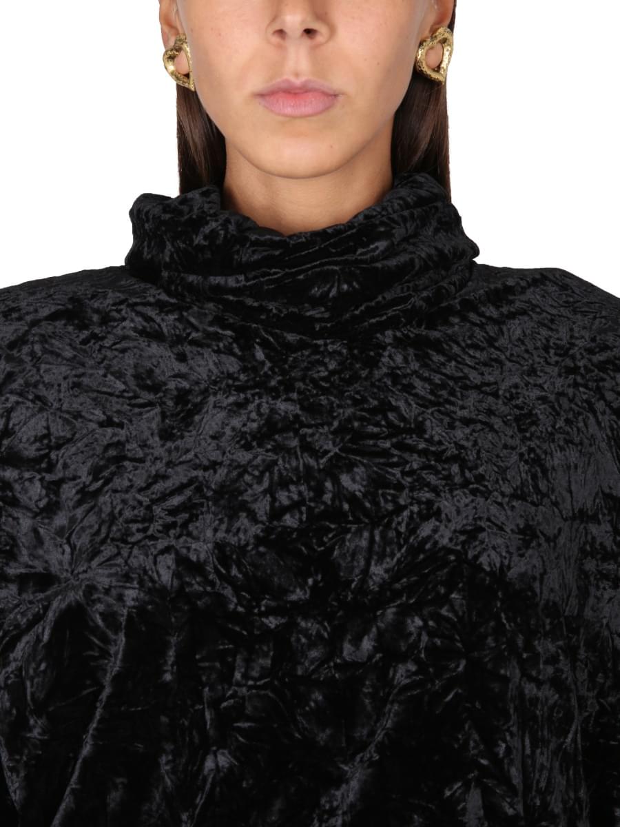 Saint Laurent Women Velvet Turtleneck Top SAINT LAURENT