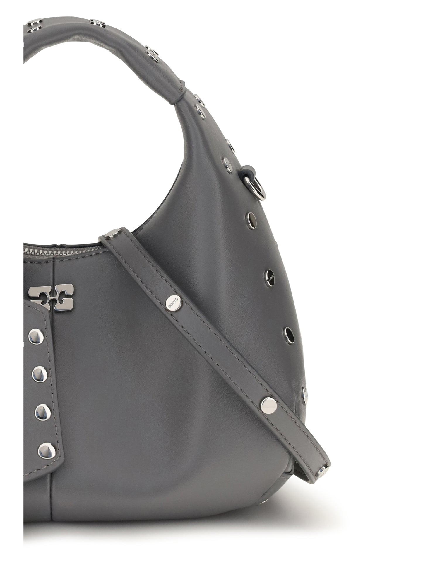 Ganni Women Mini Studded Hobo Handbag GANNI