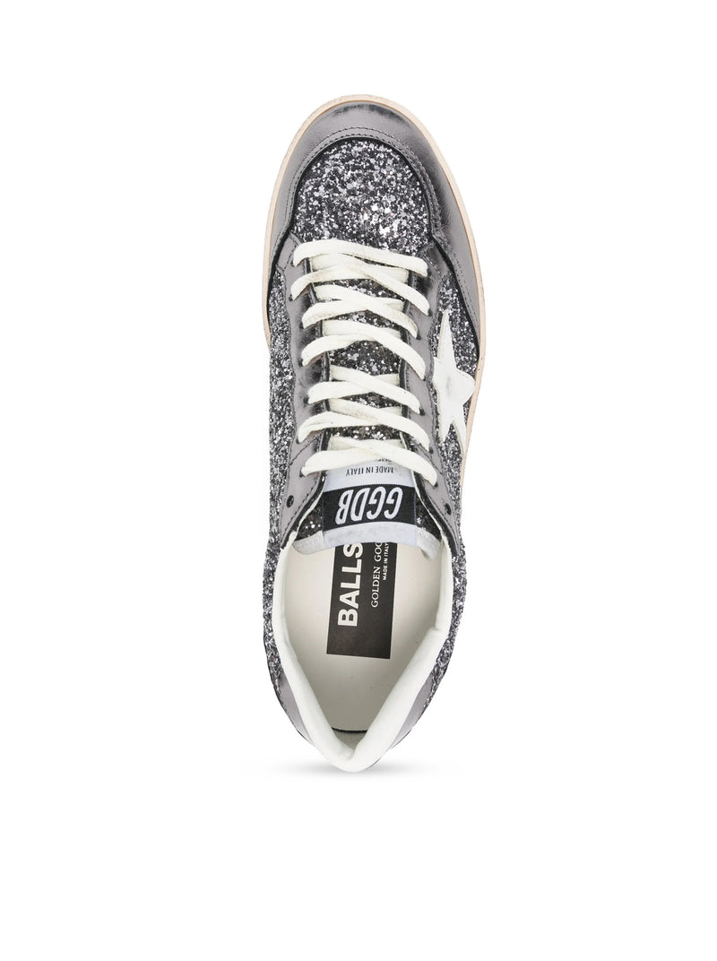 Golden Goose Deluxe Brand Women Ballstar Sneakers In Laminated Leather And Glitter GOLDEN GOOSE