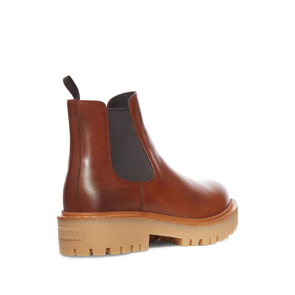 Prada Men Smooth Calf Leather Ankle Boots PRADA