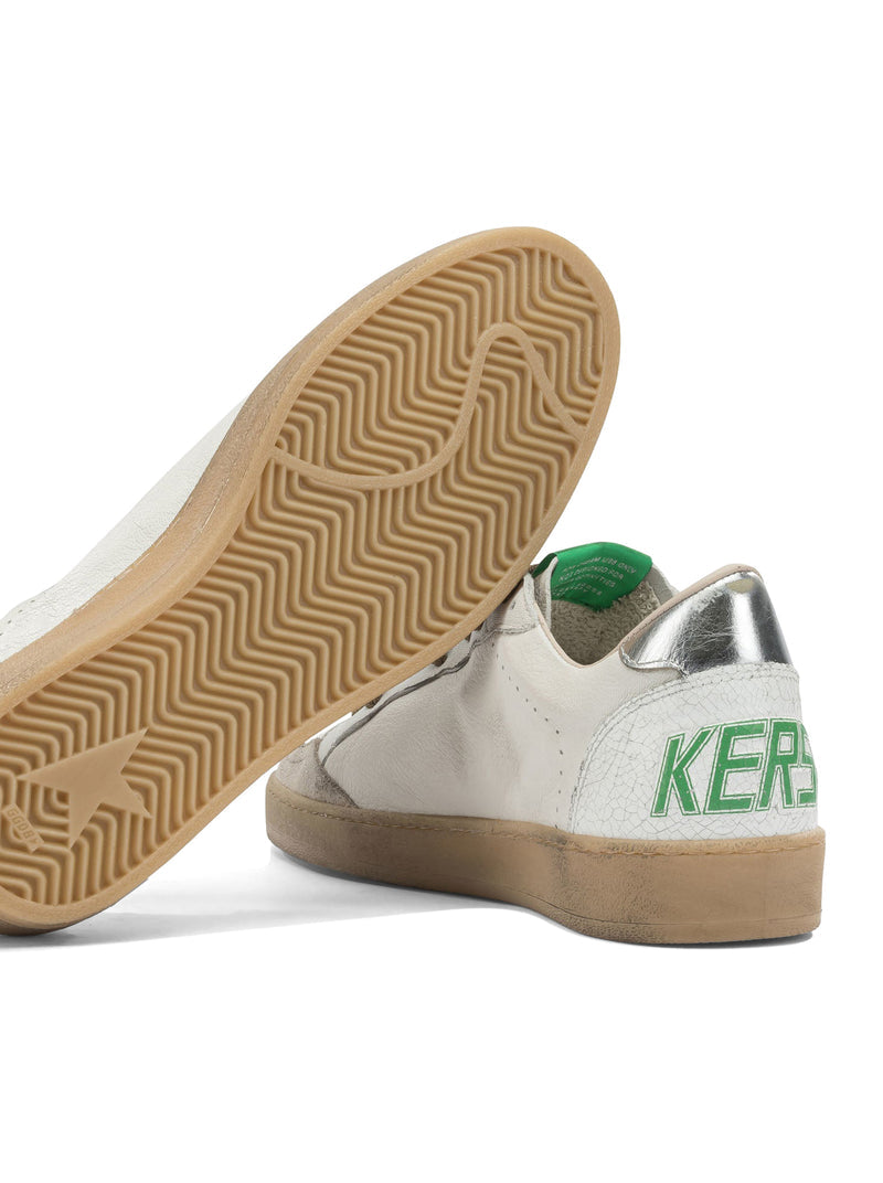 Golden Goose Deluxe Brand Men Ball-Star Sneakers In White Leather With Silver Star GOLDEN GOOSE