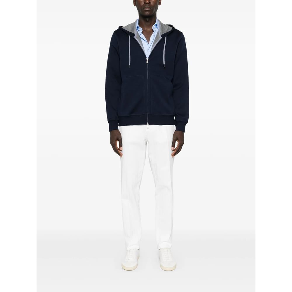 Brunello Cucinelli Blue Sweaters & Knitwear - Hoodies Men BRUNELLO CUCINELLI