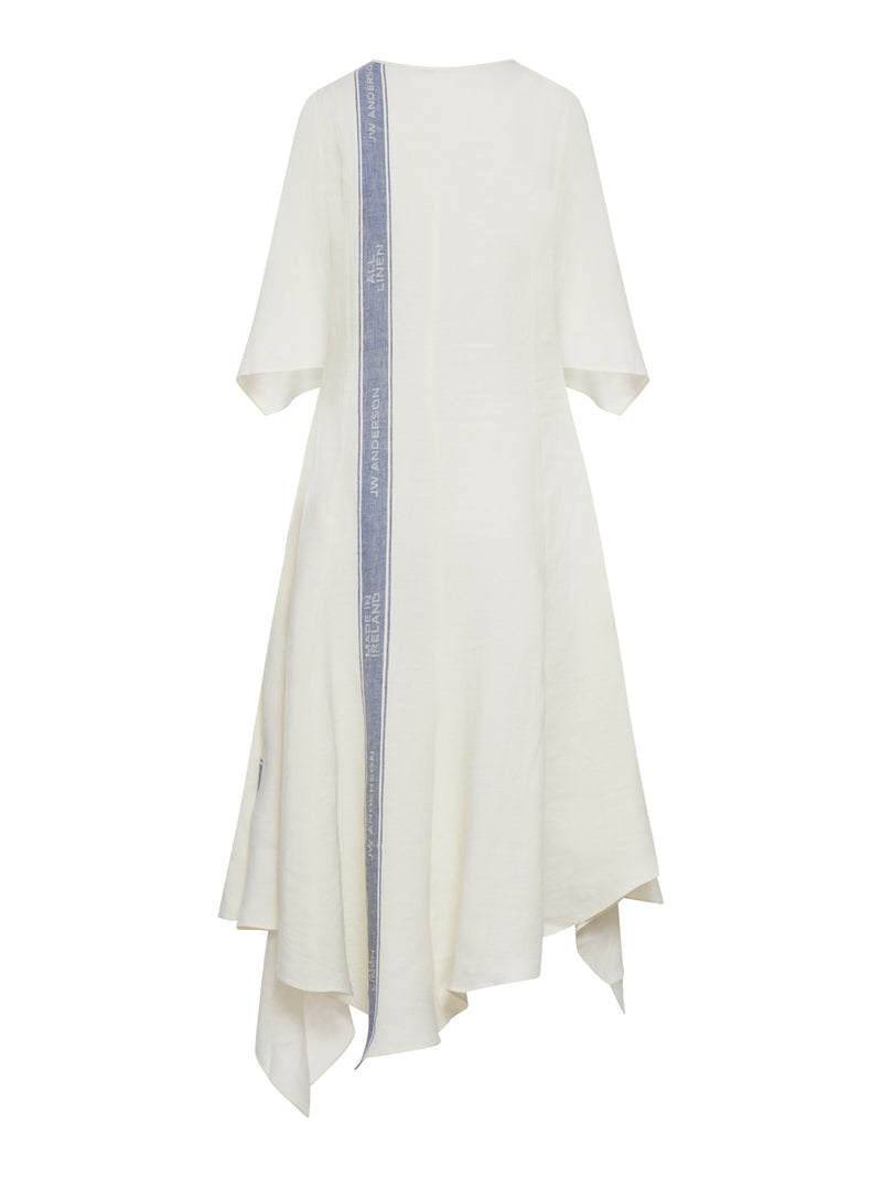 J.W.Anderson Women Linen Midi Dress With Logo Inserts J.W. ANDERSON