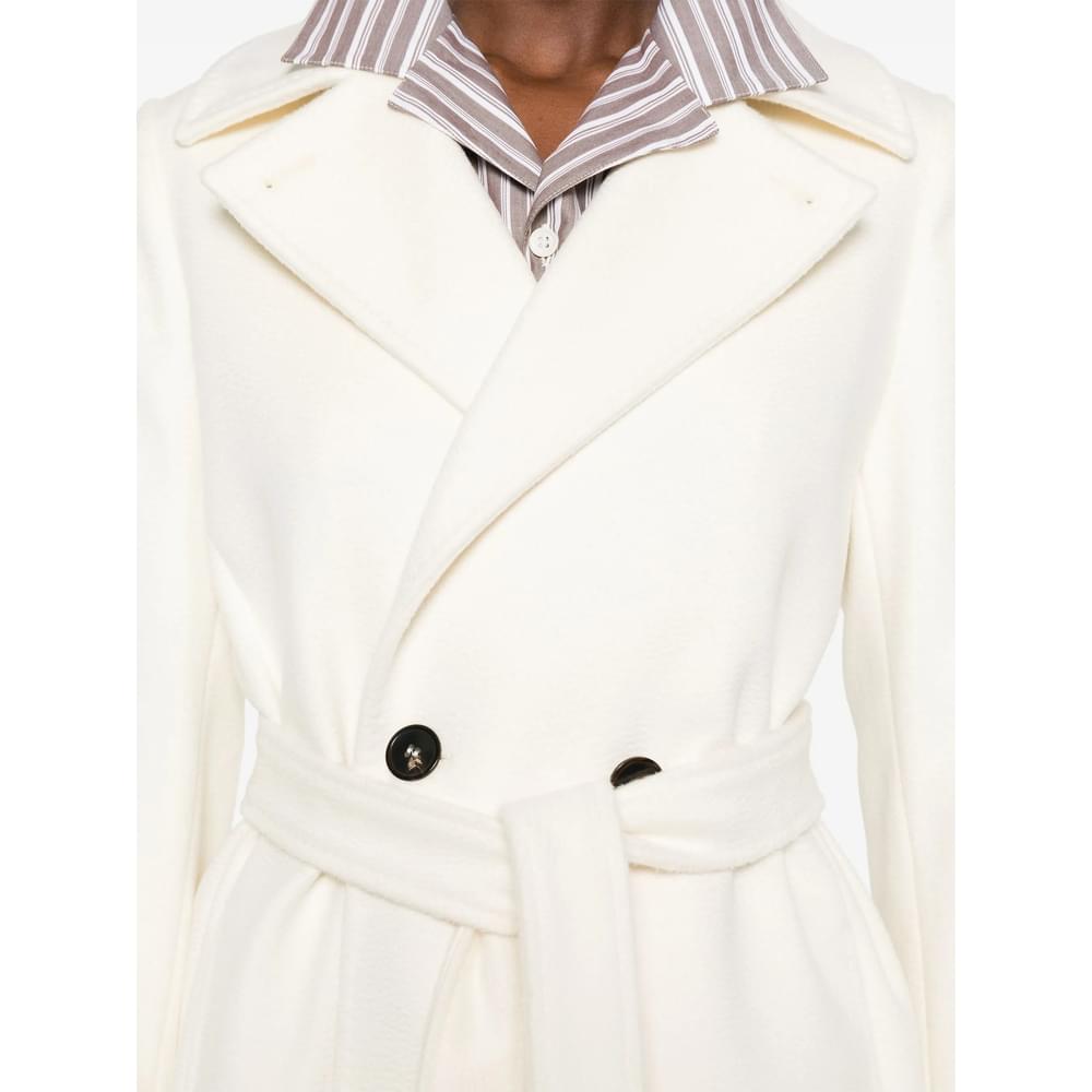 Max Mara Studio White Coats - Double Breasted & Peacoats Women MAX MARA STUDIO