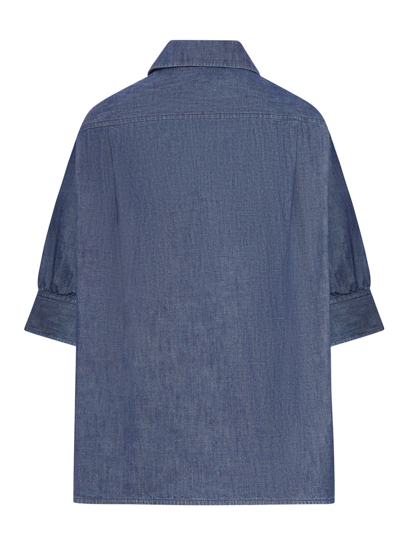 Jil Sander Women Short-Sleeved Denim Shirt JIL SANDER