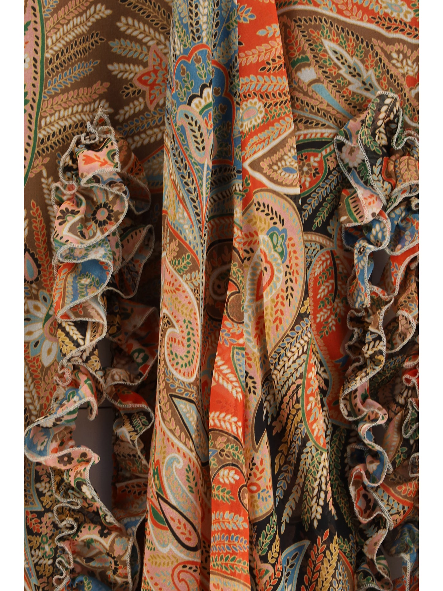 Etro Women Silk Long Skirt With Flounce And Paisley Motif ETRO