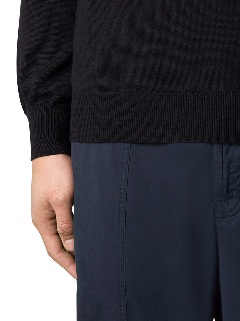 Stone Island Men Stone Island Crew Neck Sweater With Badge Black STONE ISLAND