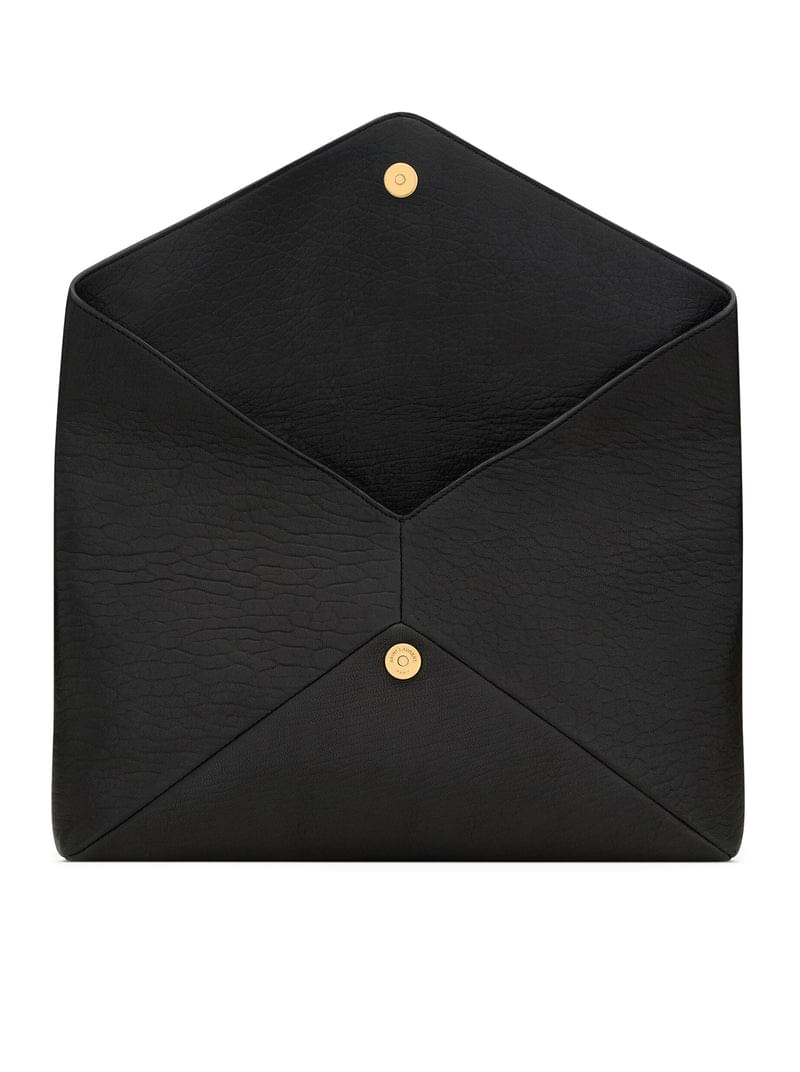 Saint Laurent Women Cassandre Large Lambskin Envelope Pouch SAINT LAURENT