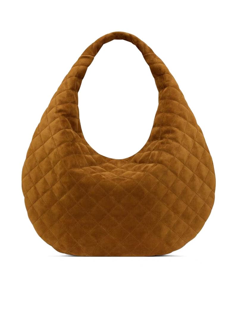 Saint Laurent Women Icare Quilted Suede Hobo Bag SAINT LAURENT