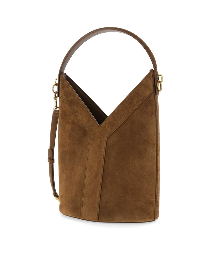 Saint Laurent Women Y Long Bucket Bag In Suede SAINT LAURENT