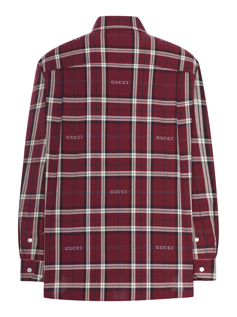 Gucci Men Jacquard Cotton Tartan Shirt GUCCI