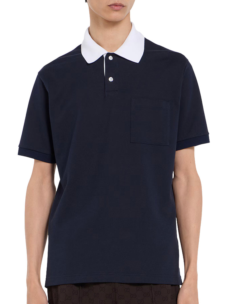 Gucci Men Stretch Cotton Piquet Polo GUCCI