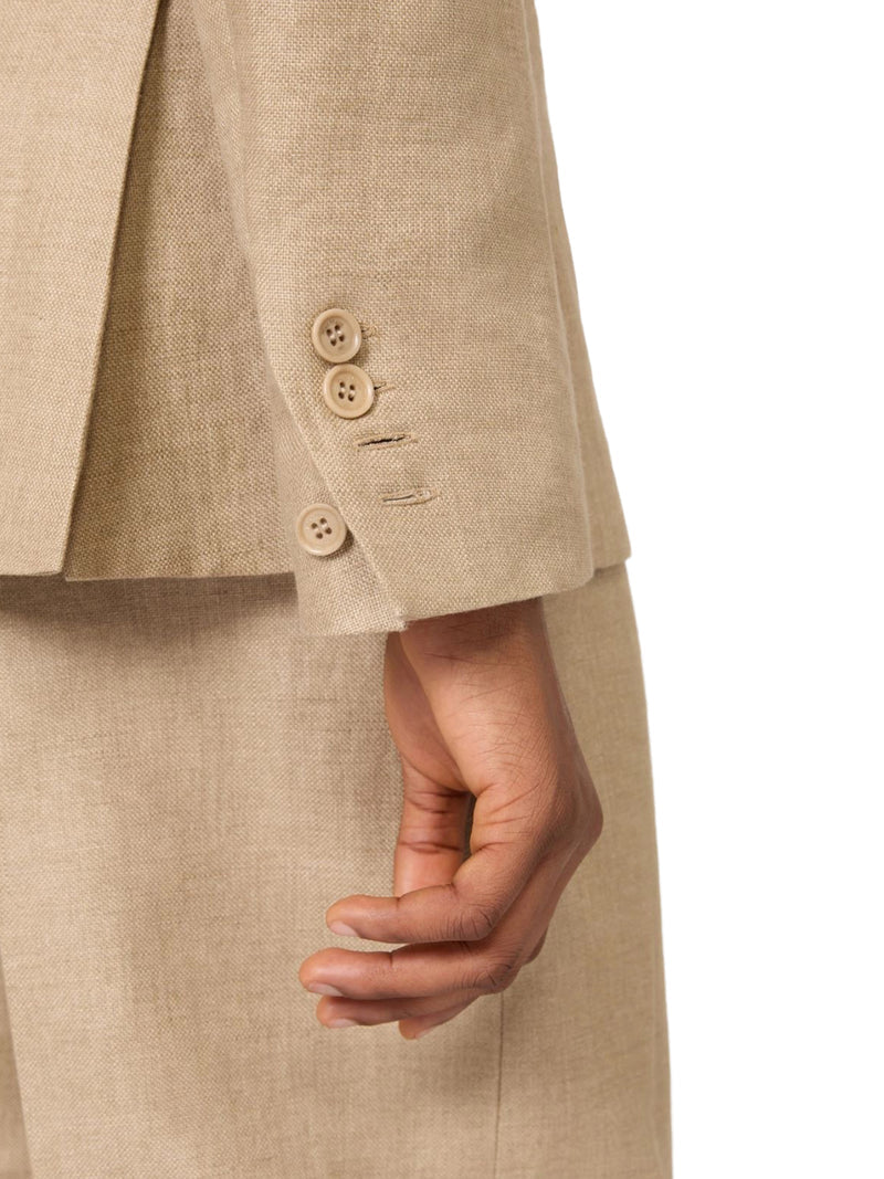 Max Mara Women Double-Breasted Blazer In Pure Linen Natté MAX MARA
