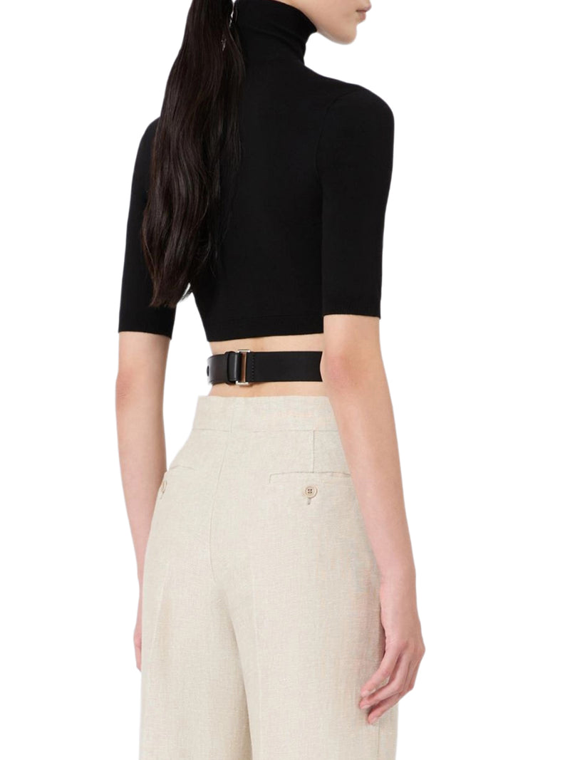 Max Mara Women Crop Turtleneck In Stretch Fabric MAX MARA