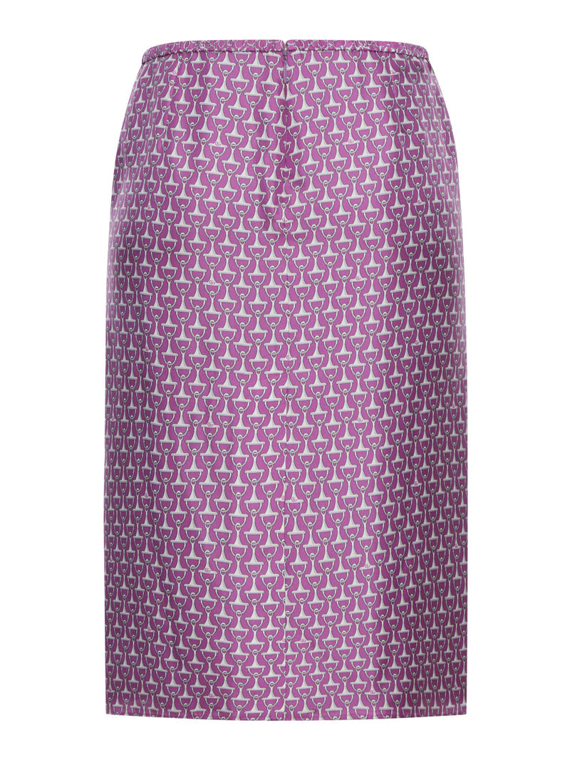 Gucci Women Silk Horse-Print Midi Skirt GUCCI