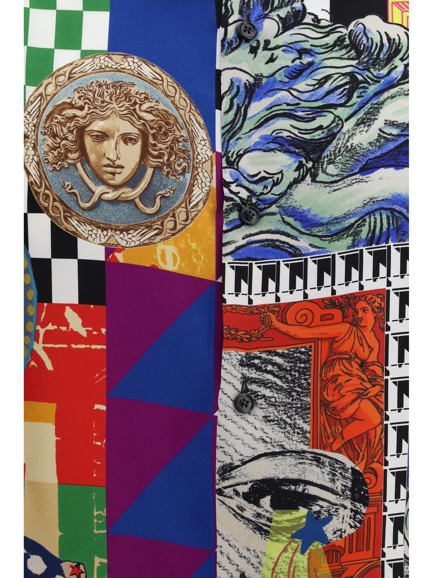 Versace Men Medusa Print Silk Twill Shirt VERSACE