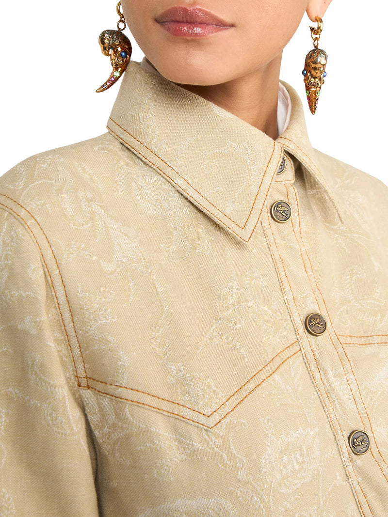 Etro Women Jacquard Overshirt With Tone-On-Tone Floral Pattern ETRO