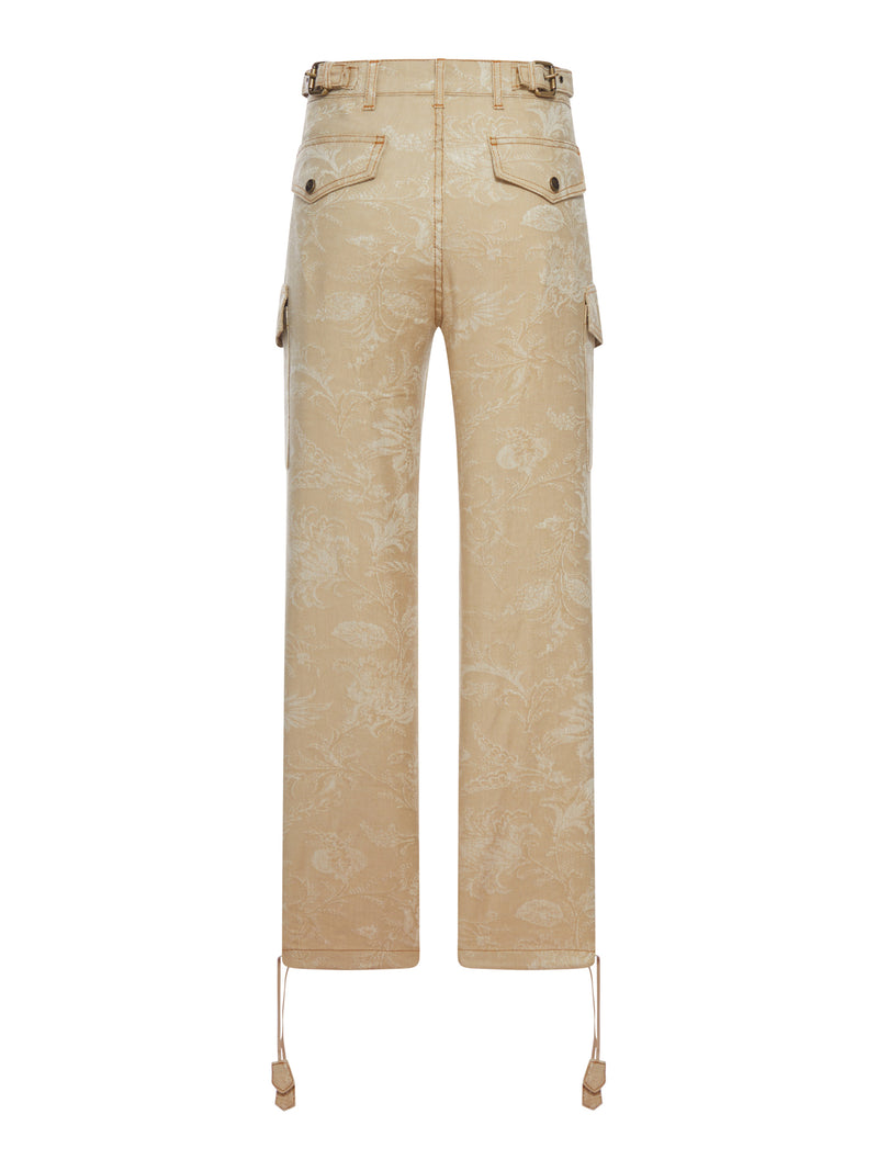 Etro Women Jacquard Cargo Trousers With Floral Pattern And Drawstring At The Bottom ETRO